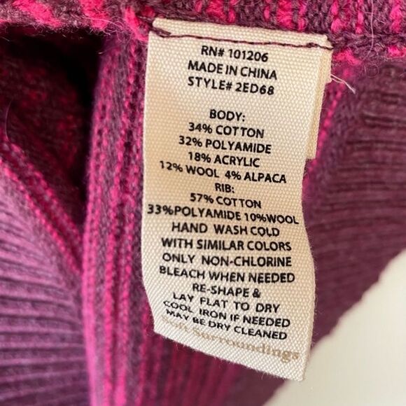 Soft Surroundings Textured Bell Flower Sweater Pink Ribbed Casual Jacquard Sz L - Picture 4 of 11